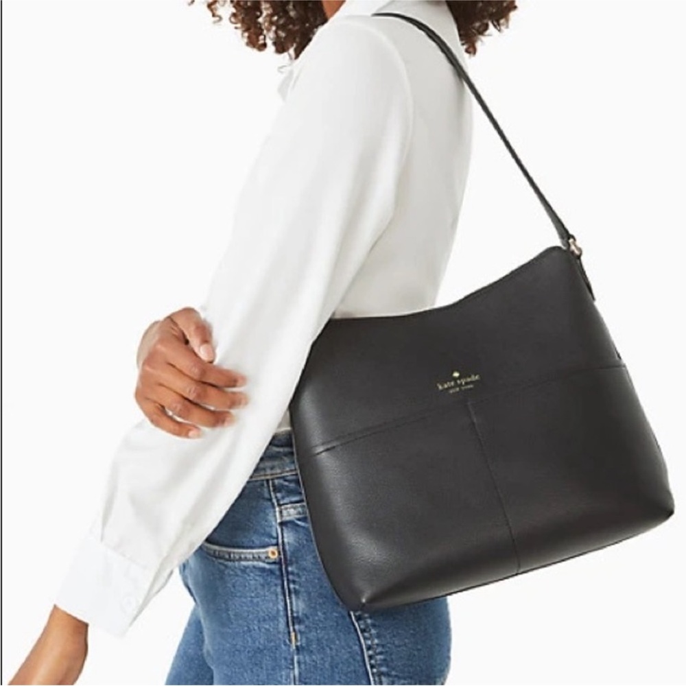 Kate Spade Classic Black Leather Bailey Shoulder Bag